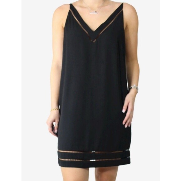 Zimmermann Ladder Size 4 Spaghetti Strap V Neck Dress Black - Picture 14 of 14